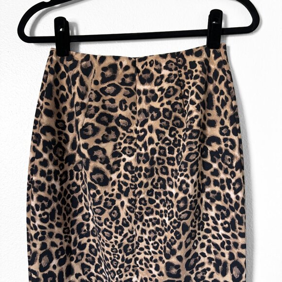 NWT White House Black Market Leopard Pencil Skirt Womens Size 0 Animal Print 90s - Picture 15 of 16
